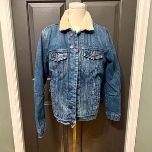 Goodfellow & Co Sherpa Lined Denim Jacket Size Small